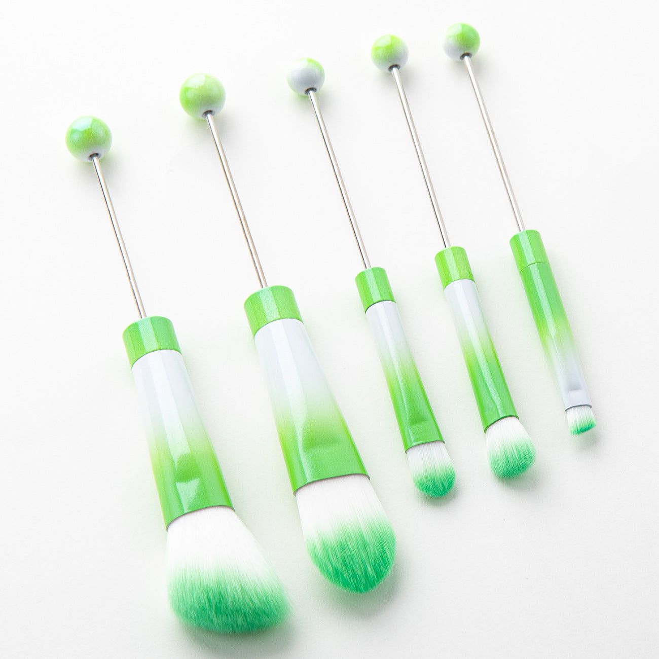 Wholesale Candy Color Christmas Series Gradient Beadable Metal DIY Makeup Brush Set